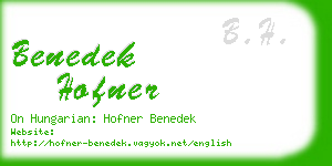 benedek hofner business card